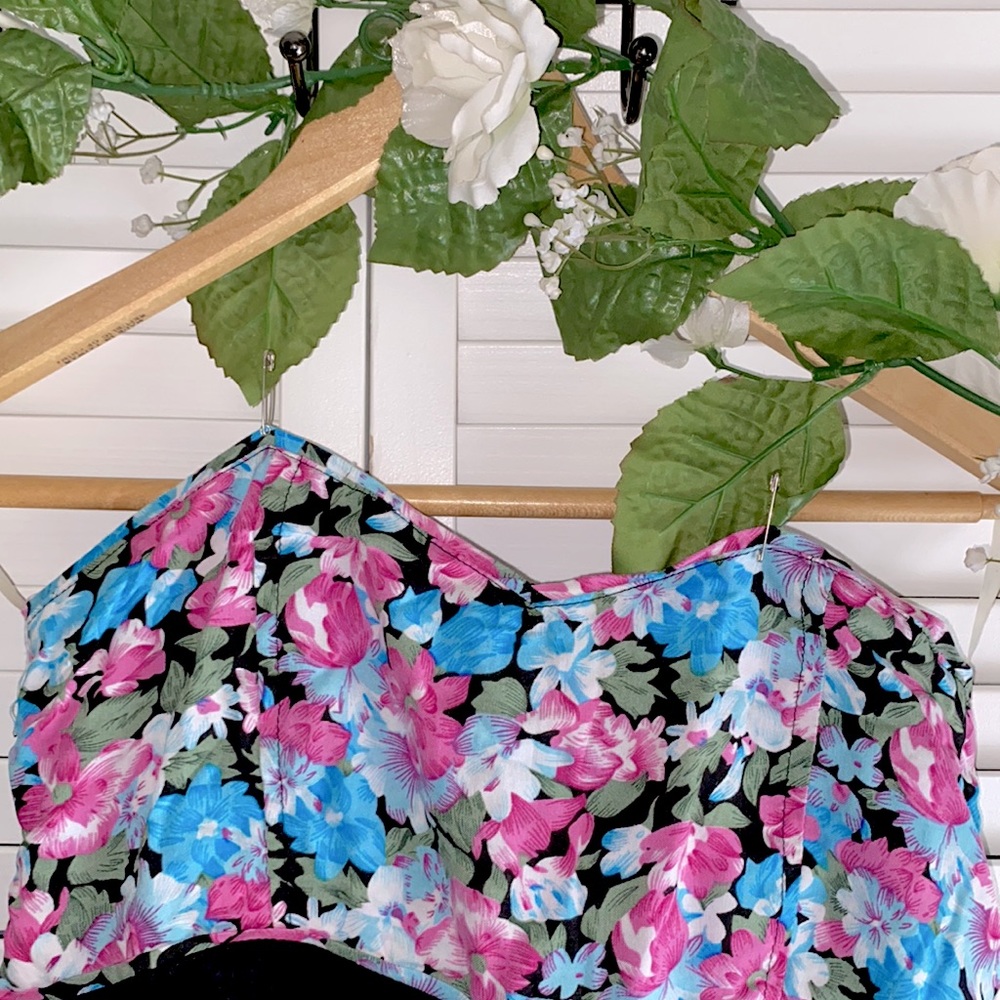 Strapless Floral Ruffle Mini Dress - Picture 4 of 7